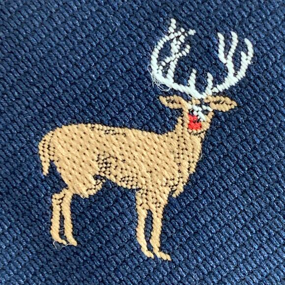Tyler Ties San Francisco Deer Red Kissy Face? Navy Blue Subtle Quirky Silly Gift - Picture 1 of 6